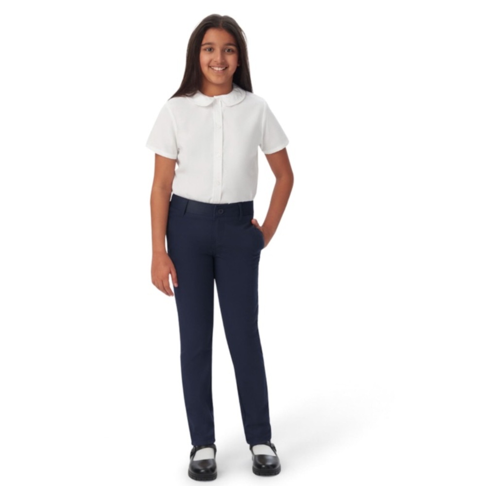 French Toast Girls Stretch Skinny Leg Pants Navy Sz.10 1/2 Plus Adjustable waist